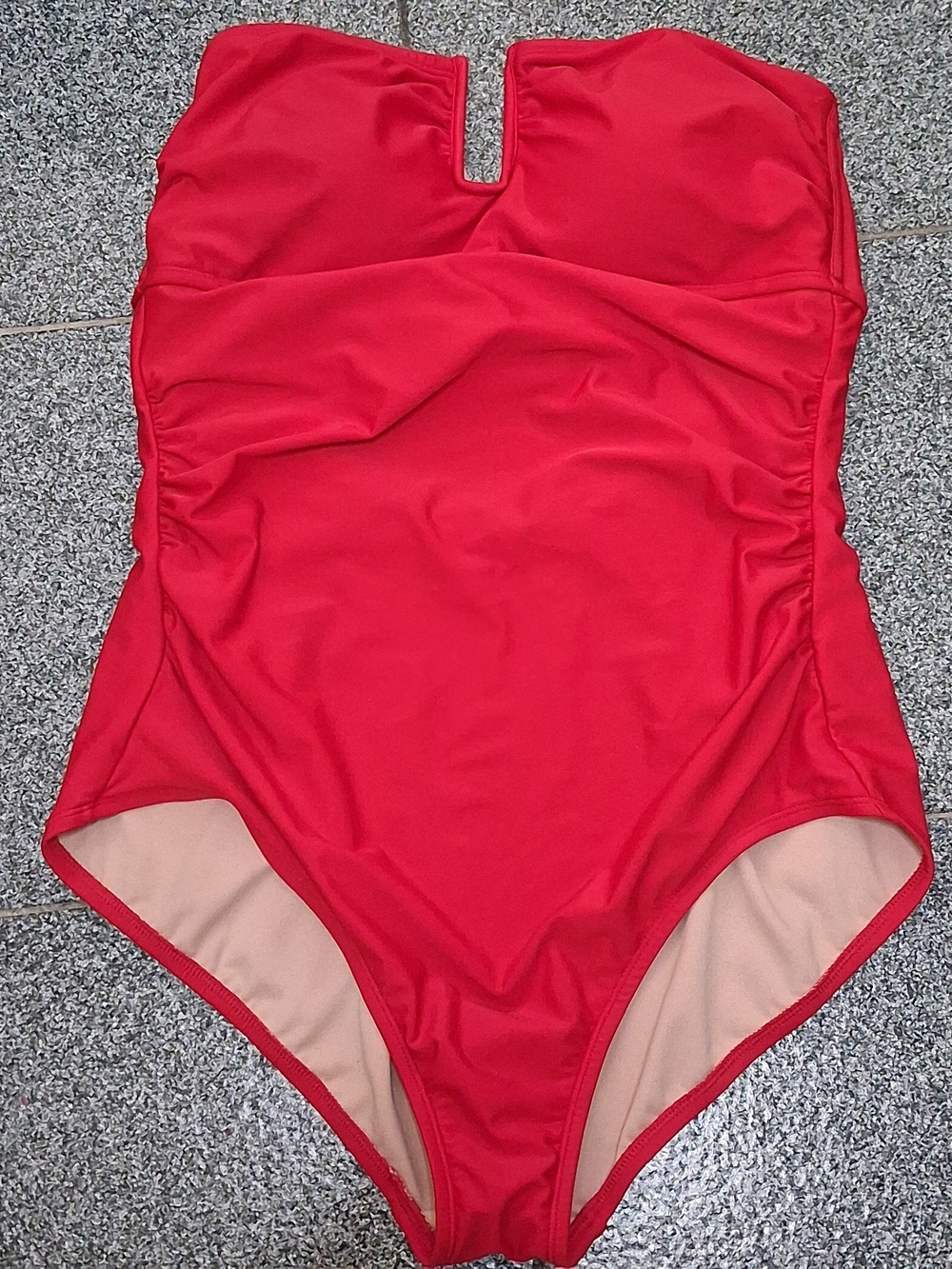 Kona Sol Red Strapless One-Piece Swimsuit